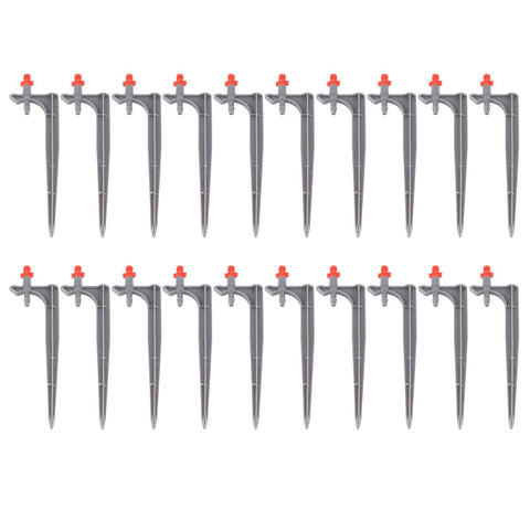 20Pcs/Bag Irrigation Dripper with Ground Insert Fruit Tree Drip Irrigation Emitters for Gardening360 Degree (Red)