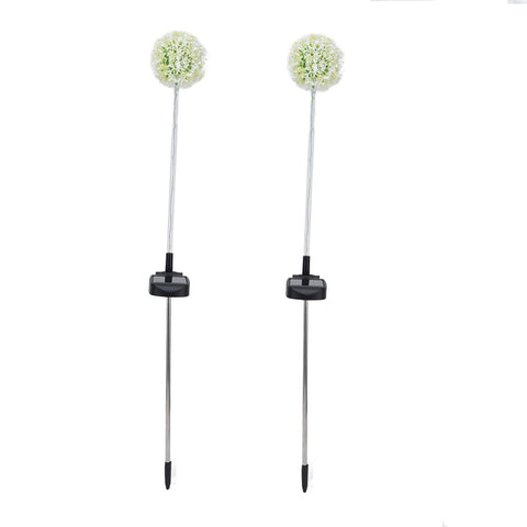 2set Solar Dandelions Garden Lights 6LED Colorful Outdoor Lawn Lamp for Patio Yard Balcony6LED White(2pcs)