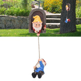 Garden Tree Gnome Statue Resin Colorfast Tree Climbing Elf Sculpture for Yard Outdoor