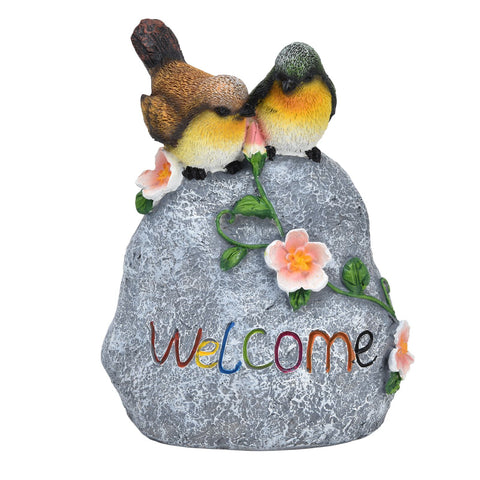 Double Sparrow Welcome Sculpture Cute Simulation Resin Ornament for Outdoor Home Garden Yard In Australia - Darrahopens