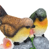 Double Sparrow Welcome Sculpture Cute Simulation Resin Ornament for Outdoor Home Garden Yard