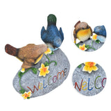 Bird Garden Decor Resin Animal Garden Figurines Welcome Sign Sculptures Statues for Yard Patio Lawn