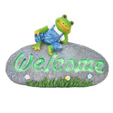 Welcome Frog Statue Luminous Garden Decor Resin Craftwork Patio Yard Lawn Animal Ornament for Indoor Outdoor In Australia - Darrahopens