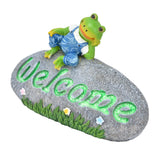 Welcome Frog Statue Luminous Garden Decor Resin Craftwork Patio Yard Lawn Animal Ornament for Indoor Outdoor In Australia - Darrahopens
