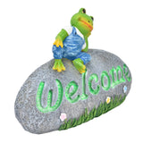 Welcome Frog Statue Luminous Garden Decor Resin Craftwork Patio Yard Lawn Animal Ornament for Indoor Outdoor In Australia - Darrahopens