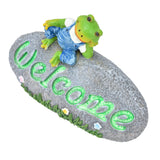 Welcome Frog Statue Luminous Garden Decor Resin Craftwork Patio Yard Lawn Animal Ornament for Indoor Outdoor In Australia - Darrahopens