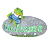 Welcome Frog Statue Luminous Garden Decor Resin Craftwork Patio Yard Lawn Animal Ornament for Indoor Outdoor In Australia - Darrahopens