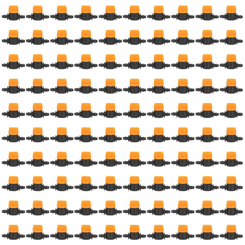 100Pcs 4/7 Barb Valve Irrigation Mini Pipe Water Valve Through Type Valve Misting Tube Valve for Garden Seeding Cultivation Irrigation In Australia - Darrahopens