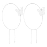 2Pcs Butterfly Garden Climbing Trellis Beautiful Iron Plant Trellis for Decorative Potted Climbing Vines Flowers Round
