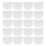 20Pcs Bird Food Bowl Plastic Parrot Water Feeding Cup Birdcage Feeder Trough Set Kit White 9s6cm / 3.54x2.36in