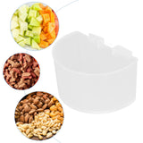 20Pcs Bird Food Bowl Plastic Parrot Water Feeding Cup Birdcage Feeder Trough Set Kit White 9s6cm / 3.54x2.36in