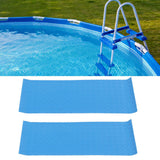 2Pcs Swimming Pool Ladder Mat Rubber Protective Floor Step Pad 60x24x0.1cm Set Kit