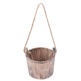 Barrel Planter Round Vintage Rustic Style Wall Hanging Wooden Garden Flower Pot for Garden Patio Office Home In Australia - Darrahopens
