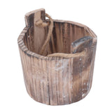 Barrel Planter Round Vintage Rustic Style Wall Hanging Wooden Garden Flower Pot for Garden Patio Office Home In Australia - Darrahopens