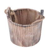 Barrel Planter Round Vintage Rustic Style Wall Hanging Wooden Garden Flower Pot for Garden Patio Office Home In Australia - Darrahopens