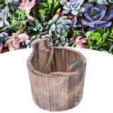 Barrel Planter Round Vintage Rustic Style Wall Hanging Wooden Garden Flower Pot for Garden Patio Office Home