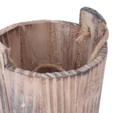 Barrel Planter Round Vintage Rustic Style Wall Hanging Wooden Garden Flower Pot for Garden Patio Office Home