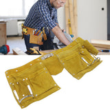 Leather Tool Belt Multiple Pockets Quick Release Buckle Wearproof Portable Leather Tool Belt Apron for Woodworking