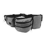 Pet Training Waist Pouch Bag Polyester Multiple Pockets Removable Snack Bag for Outdoor Grey