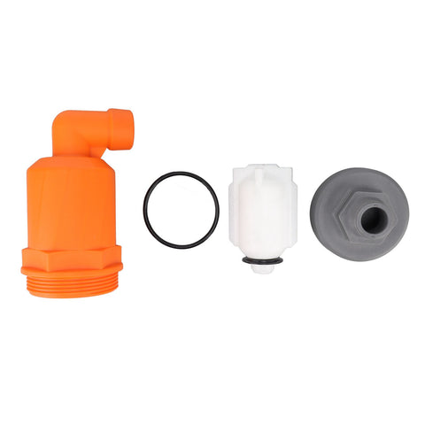 Orange Automatic Air Vent Valve High Hardness Great Flowing Rate PP Exhaust Vent Valve Top G1/2 Bottom G1 Fast Type 6632A PP