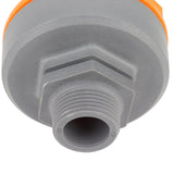 Orange Automatic Air Vent Valve High Hardness Great Flowing Rate PP Exhaust Vent Valve Top G1/2 Bottom G1 Fast Type 6632A PP