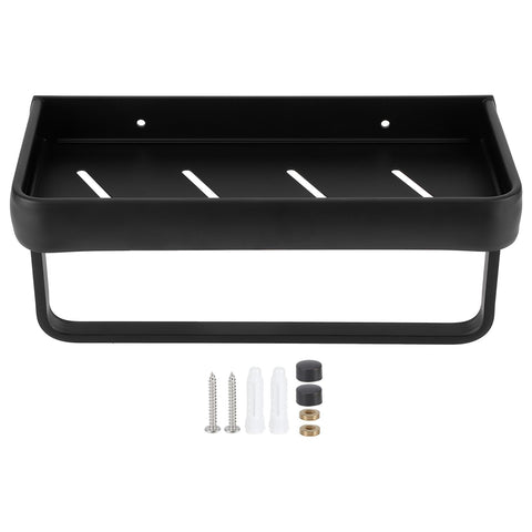 30cm Bathroom Shelf Space Aluminum Wall Mounted Hollow Storage Rack Basket Organizer(SingleLayer with Rod ) In Australia - Darrahopens