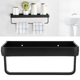 30cm Bathroom Shelf Space Aluminum Wall Mounted Hollow Storage Rack Basket Organizer(SingleLayer with Rod ) In Australia - Darrahopens