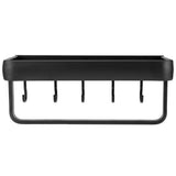30cm Bathroom Shelf Space Aluminum Wall Mounted Hollow Storage Rack Basket Organizer(SingleLayer with Rod and 5 Hooks ) In Australia - Darrahopens