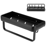 30cm Bathroom Shelf Space Aluminum Wall Mounted Hollow Storage Rack Basket Organizer(SingleLayer with Rod and 5 Hooks ) In Australia - Darrahopens