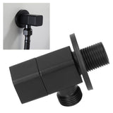 G1/2 Angle Valve Mixer Water Stop Valve Bathroom Toilet Washbasin Accessory Black
