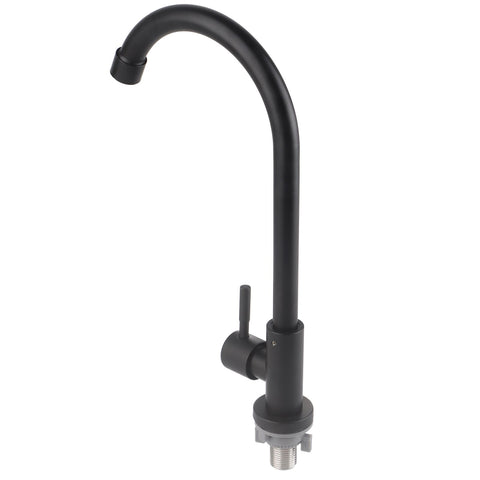 G1/2 Faucet 90 Degree Rotating Single Cold Matte Black Water Tap for Kitchen Sink Basin In Australia - Darrahopens