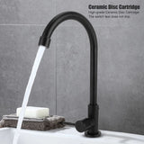 G1/2 Faucet 90 Degree Rotating Single Cold Matte Black Water Tap for Kitchen Sink Basin