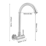 G1/2 Sink Faucet Wall-in 360 Degree Rotating Water Tap Single Handle for Kitchen Bar Bathroom