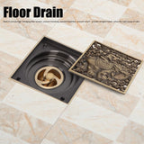 Floor Drain Antique Full Copper Shower Drain Kit for Kitchen Bathroom Toilet Hotel