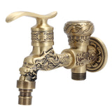 G1/2 Wall Mounted Washing Machine Faucet Brass Retro Hot Cold Water Tap Bathroom Supplies
