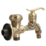 G1/2 Wall Mounted Washing Machine Faucet Brass Retro Hot Cold Water Tap Bathroom Supplies
