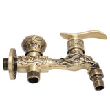 G1/2 Wall Mounted Washing Machine Faucet Brass Retro Hot Cold Water Tap Bathroom Supplies