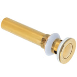 Gold Sink Drain without Overflow Anti Clog Bathroom Faucet Wash Basin Drain Stopperwith Hole