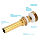 Bathroom Sink Drain Anti Clog Basin Brass Bounce Draining Stopper Bathroom AccessoryWith Hole