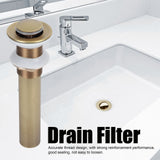 Brass Basin Sink Drain without Overflow Kitchen Bathroom Draining Stopper Accessorieswithout Hole