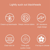 USB Charging Electric Blackhead Removal Machine Vacuum Suction Face Pore CleanerWhite