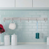 6-Hooks Bathroom Towel Hanger Kitchen Stainless Steel Hook Frame Storage Rack Organizer