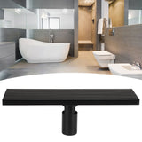 Linear Shower Floor Drain with Removable Cover 304 Stainless Steel Matte Black 30cm
