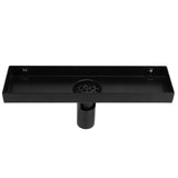 Floor Drain Set 304 Stainless Steel Linear Rectangular Shower Drain Matte Black 30cm