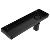 30cm Floor Drain 304 Stainless Steel Matte Black Linear Floor Concealed Drainer with Removable Cover