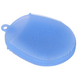 Silicone Dishwashing Brush Bath Body Face Cleansing Brush Kitchen Bathroom Cleaning ToolsBlue In Australia - Darrahopens