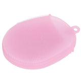 Silicone Dishwashing Brush Bath Body Face Cleansing Brush Kitchen Bathroom Cleaning ToolsPink In Australia - Darrahopens