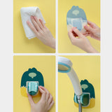 Shower Head Holder Bathroom Nail Free Seamless Waterproof Shower Fixed Base Holder with HookGreen In Australia - Darrahopens
