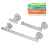 Stainless Steel Towel Rack Smoother Edges Orderly Storage Rust Proof Bathroom Towel Shelf for Wardrobe Kitchen BedroomSilver Three Piece Set