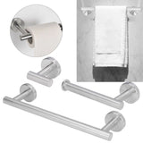 Stainless Steel Towel Rack Smoother Edges Orderly Storage Rust Proof Bathroom Towel Shelf for Wardrobe Kitchen BedroomSilver Three Piece Set